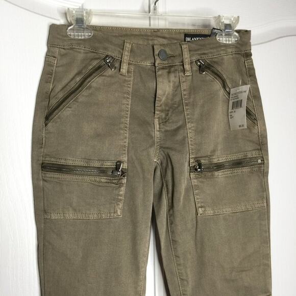 BLANKNYC Zipper Utility Skinny Jeans Low Rise Many pockets Denim Khaki Size 26 - Picture 5 of 11